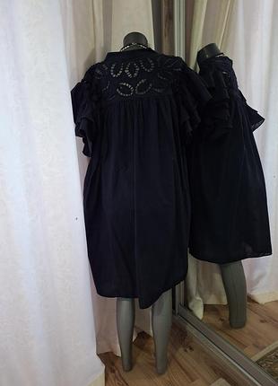 Котоновое с прошвой платье 👗 туника 5