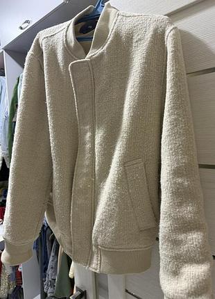 Куртка унісекс h&m бомбер бежевий