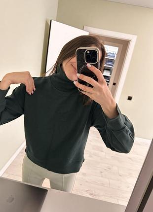 Жіноча водолазка zara темно-зелена