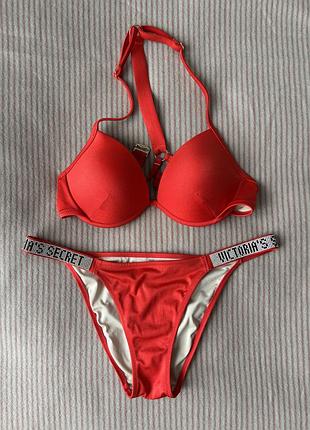 Роздільний купальник victoria’s secret червоний