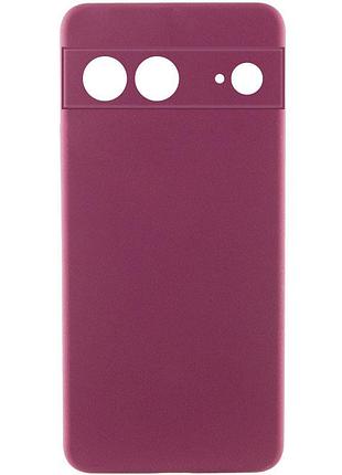 Чехол tpu getman liquid silk full camera для google pixel 7 бордовый / marsala