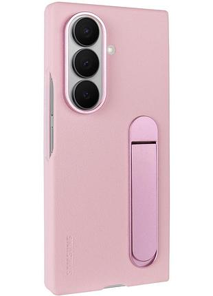 Шкіряний чохол leather case (aaa) with stand для samsung galaxy z fold7 pink
