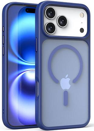 Tpu+pc чехол metal buttons with magnetic fit для apple iphone 18 pro max / 17 pro max (6.9") синий / navy blue