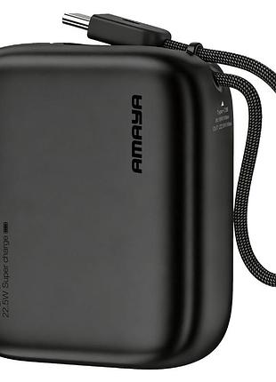 Портативний зп power bank amaya f135c pd22.5w with cable 10000 mah black