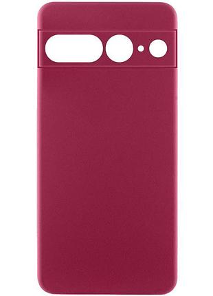 Чехол tpu getman liquid silk full camera для google pixel 7 pro бордовый / marsala