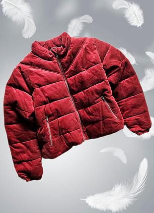 Новая зимняя куртка для девочки xs (14-15роков), s (16роков), стильная яркая парка для девочки, яркий бомбер на меху для девочки, вельвет