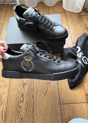 Кеди чоловічі dolce & gabbana чорні шкіряні