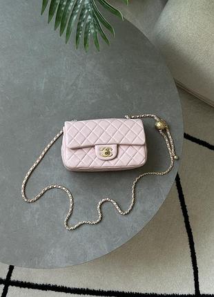 Сумка classic 1.55 small single flap in pink/gold