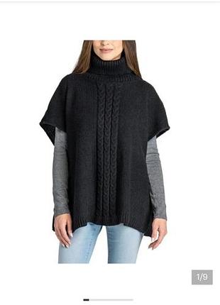 Новая безрукавка пончо гольф под шею,,оверсайс papaya, one size, m, l,xl