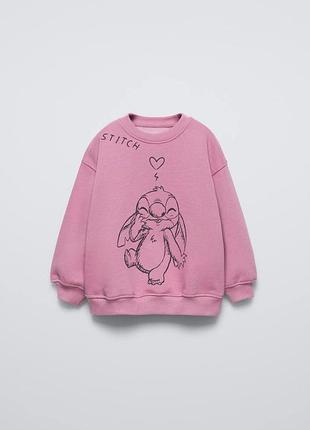 Світшот для дівчаток zara 86,92,98 рожевий stitch