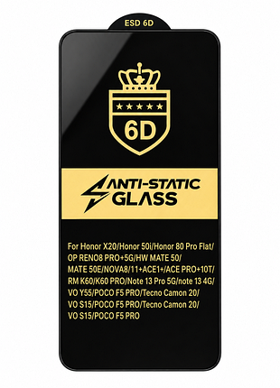 Захисне скло poco m6 pro 4g 6d anti-static glass