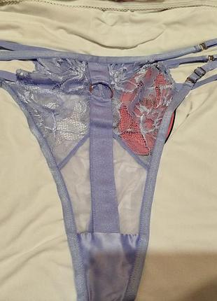 Трусики жіночі hunkemöller private collection стринги мереживні бузкові хл