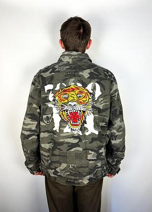 Euro jeans куртка мілітарі камо ed hardy style