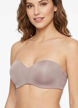 Бежевый гладкий безшовный бюстгальтер бандо maidenform xl без бретелек