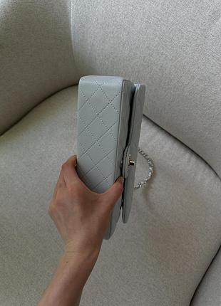 Сумка classic 2.55 medium double flap in grey 7