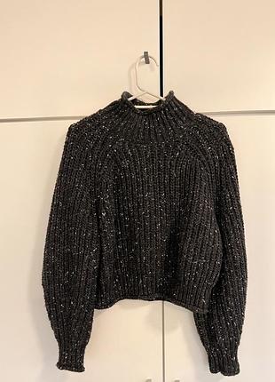 Чорний светр жіночий h&m  вʼязаний светр джемпер чорний світер