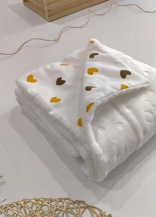 Плед для новорожденных, плюш с рельефным рисунком на байке (2296731)