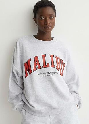 Світшот жіночий h&m сірого кольору size:xs бавовняний.