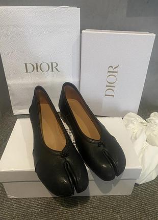 Лофери жіночі maison margiela tabi чорні шкіряні