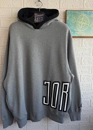 Худі air jordan sport dna hoodie grey з великим лого широка вільна оверсайз баггі baggy чоловіча рххл