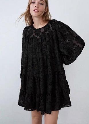 Коротка жіноча сукня zara чорна розмір l