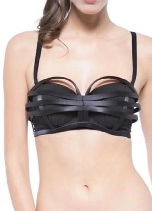 La perla black label caged bra 2
