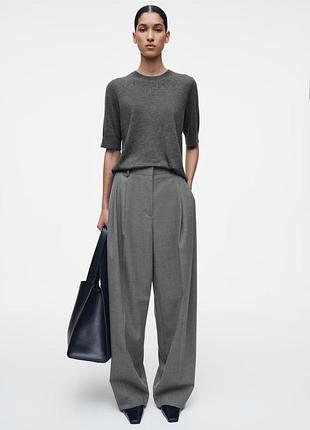 Брюки женские cos relaxed twill wide-leg trousers / 40