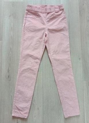 🩷теплые вельветовые брюки джинсы джеггинсы h&amp;m 134 см