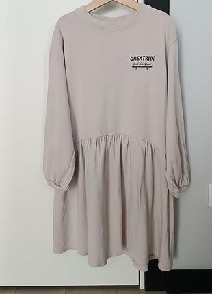 Сукня для дівчинки zara котонова бежева з оригінальною спинкою 128 см