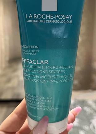 Гель для вмивання la roche-posay effaclar micro-peeling purifying gel для обличчя та тіла