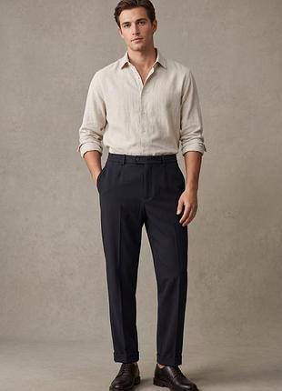 Чоловічі штани zara у стилі smart casual (з еластичним поясом) | розмір m
