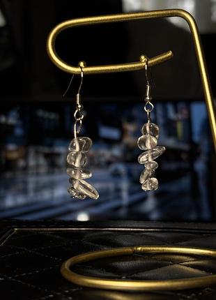 Сережки з прозорого каміння