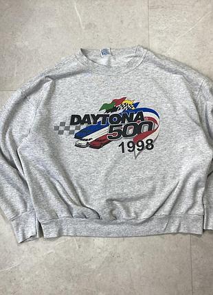 Скітшот кофта vintage 90s daytona 500 nascar racing oversized boxy crewneck sweatshirt large xl