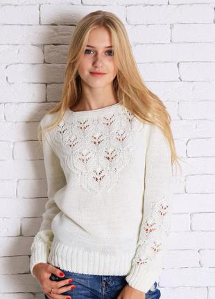 Красивий ажурний светр, теплий, якість, р. 46-50