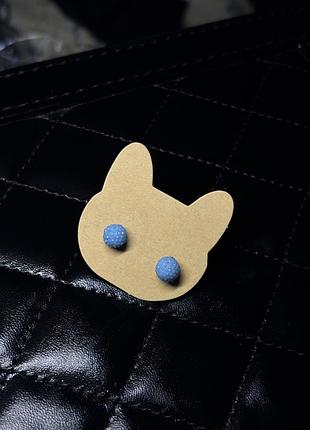 Блакитні сережки круглі