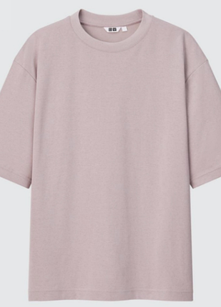 Футболка uniqlo u m бежева базова унісекс футболка oversized uniqlo (455359) airism cotton crew neck oversized t-shirt