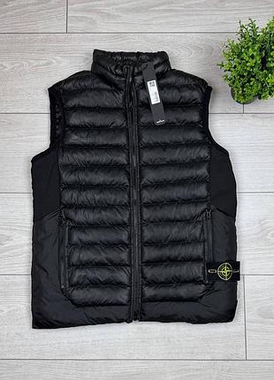 Чоловіча жилетка stone island - чорного кольору - кармани на замочку - фурнітура: ykk - люкс якість, 1в1 ✅pозміри: s.m.l.xl.xxl