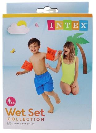 Надувные нарукавники intex wet set collection (модель 58642) для детей от 3 до 6 лет, размером 23х15 см.