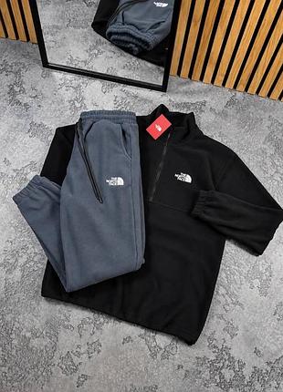 Спортивний чоловічий флісовий костюм the north face  розміри: s / m / l / xl  / xxl • матеріал: фліс • логотип: вишивка
