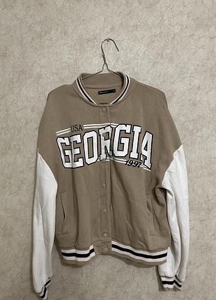 Теплий бомбер house у коледж стилі varsity jacket/georgia 1997(розмір s)