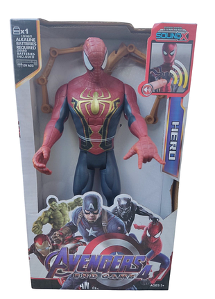 Игровая фигурка человек-паук (spider-man) в костюме железного паука marvel avengers мстители, звук, свет, 30 см.