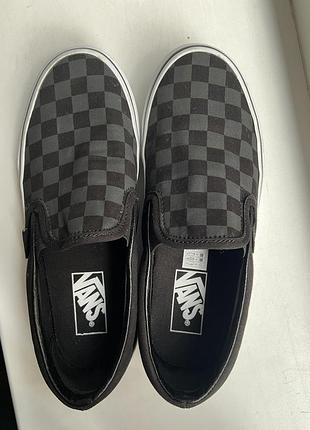 Сліпони жіночі vans black/pewter checkerboard, розмір 37, довжина устілки 23,5 см