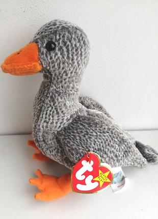 Гусак ty beanie babies 1999 11 березня вінтажна колекційна м'яка іграшка гусь птах пташка