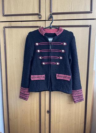 Жакет піджак the extreme collection victorian jacket розмір m-l оригінал чорний рожевий гусарський вікторіанський іспанія ідеальний стан rrp 500$+