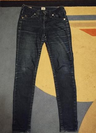 Темно-сині джинси скіні true religion, оригінал, розмір xs (25-26)