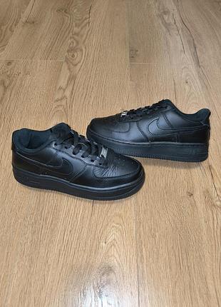 Кросівки nike air force чорні шкіряні