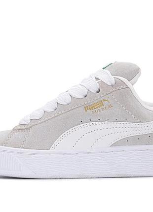 Кроссовки puma suede xl beige white 2