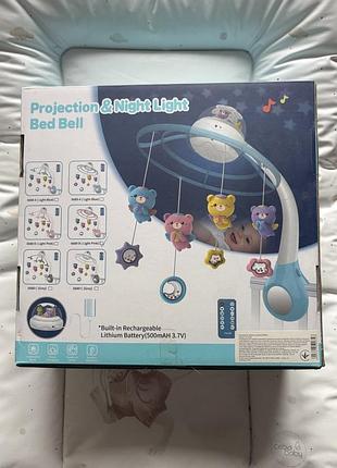 Мобіль музичний дитячий з проектором projection & night light bed bell