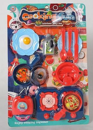 Детский игровой набор 12в1 кухня cooking fun 7201 с плитой