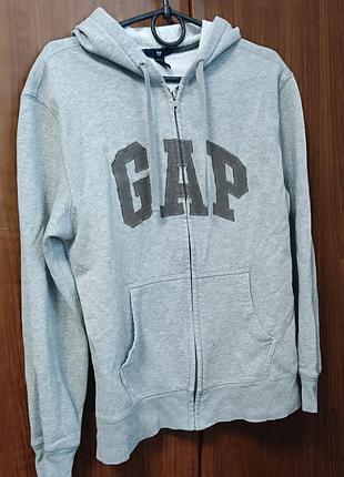 Худи унисекс gap серое на молнии